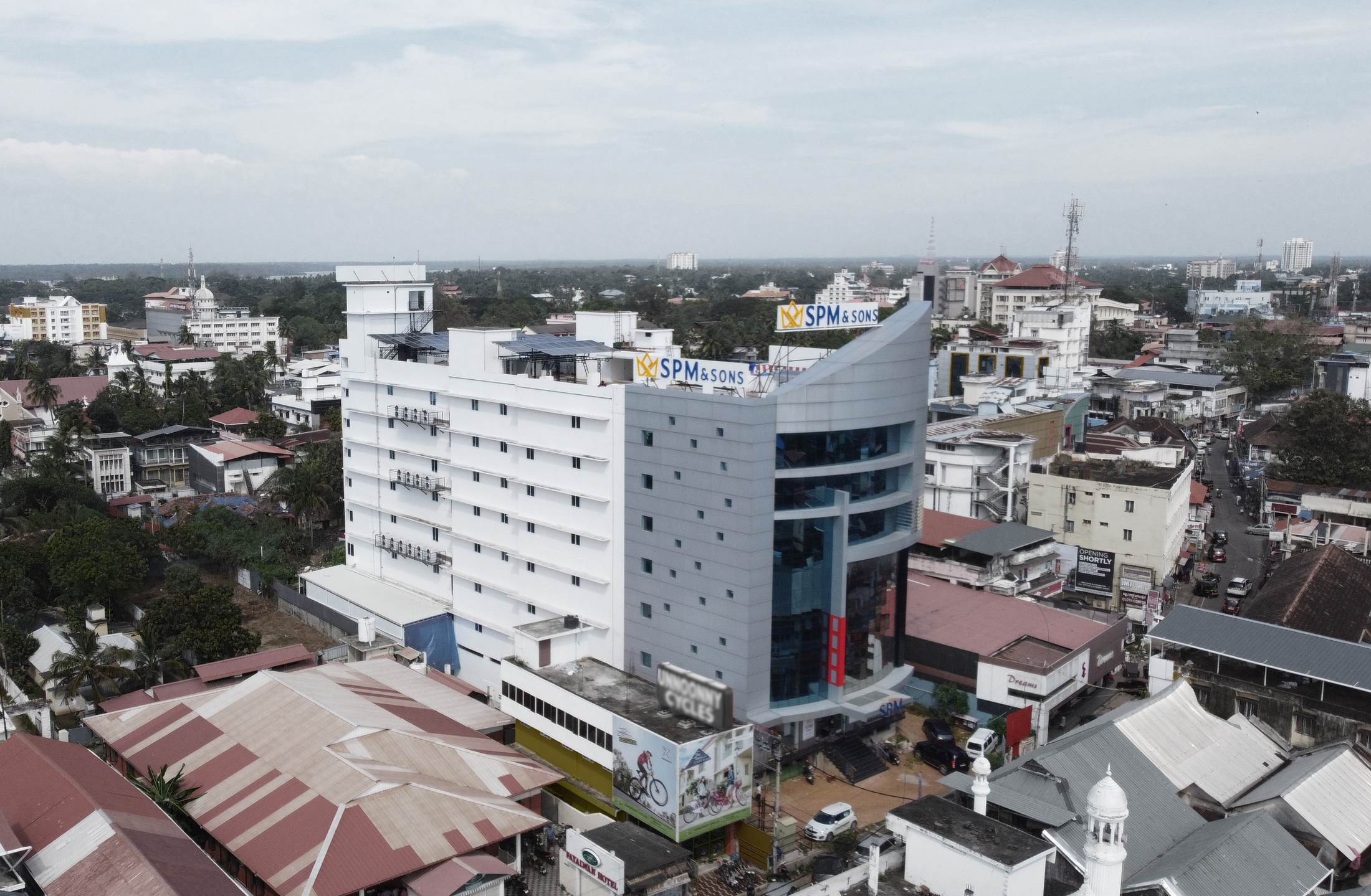 The SPM & Sons showroom building in Kollam, Kerala